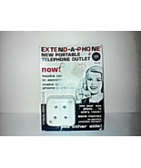 Vintage 1968 Extend-A-Phone Portable Telephone Outlet Jack By Fedtro TEL... - $207.48 MXN