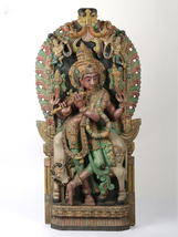 60&quot; Large Lord Venugopala (Krishna) | Wood Carved Statue| Handmade| Lord Krishna - £1,597.91 GBP