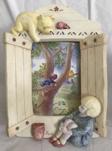 Primary image for Disney Charpente Winnie The Pooh Picture Frame Christopher Robin Shudders 6.5”