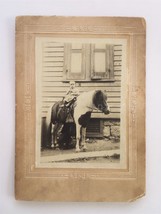1880s Antique Victorian Photograph Small Child Girl On Horse Pony Saddle Reins - £33.55 GBP
