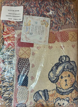 NOS Vintage Cherished Teddies Months Cotton Afghan Blanket Throw Made In USA - £59.87 GBP