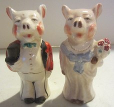 Vintage  Wedding Pigs  Salt Pepper Shakers Japan  - $17.05