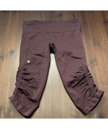 Lululemon In The Flow II Crop Size 8 Heathered Deep Zinfandel - $467.42 MXN