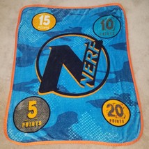 Nerf Fleece Blanket Throw Blue Orange Franco Hasbro 2020 - £14.10 GBP