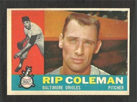  1960 Topps Baseball Card # 179 Baltimore Orioles Rip Coleman - £1.77 GBP