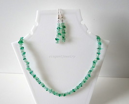 Green Crystal And Green Glass Chip Necklace - £15.12 GBP
