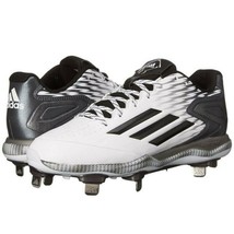 Adidas Men's PowerAlley 3 Metal Baseball Cleats S84756 White Black Grey Size 9 - $89.99