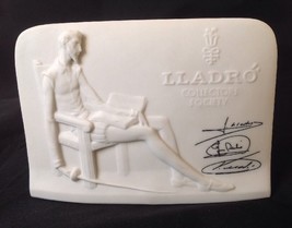 Lladro Collectors Society Display Sign Advertising Signed Bisque Plaque Vintage - £23.93 GBP