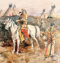 At The Spring Native Americans Teepees 1978 Old West Print Russell LGAD99 - £39.27 GBP