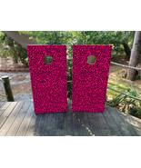 Waterproof Cornhole Wraps / Pink Leopard Print / Pink Camo / Laminated - $85.00