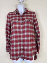 Madewell Womens Size XS Red Plaid Button Up Shirt Long Sleeve Pockets - £6.02 GBP