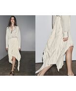 $149 ZARA ZW COLLECTION IVORY ASYMMETRIC PLEATED SKIRT - M - $119.00