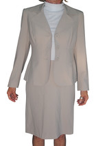 Anne Klein Women&#39;s Beige Suit Set Size 8 Petite (pb141) - £126.41 GBP