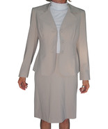Anne Klein Women&#39;s Beige Suit Set Size 8 Petite (pb141) - $224.22 CAD