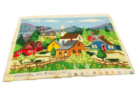 Completed Dimensions Country Village Needlepoint Kit 2169 Wool 1981 18.5x13.5 - £55.66 GBP