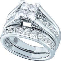 14kt White Gold Princess Diamond Bridal Wedding Engagement Ring Set 5.00 Ctw - £8,673.32 GBP