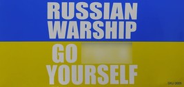Wholesale Lot of 6 Russian Warship Go F Yourself Blue &amp; Yellow 3.75x7.5... - $111.95 MXN