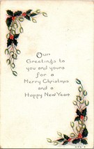 Antique Christmas Postcard To Member of American Expeditionary Force Owe... - $9.99