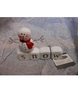 Crossroads &quot;Snowman On Snow Block Set&quot; Figurine 4X3&quot; NWT - $274.87 MXN