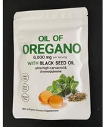 Oregano Oil 6,000mg With Black Seed Oil Thymoquinone &amp; Carvacrol Exp 2/2027 - €14,42 EUR
