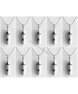 Pet Set of TEN Brushed Silver CREMATION URN Necklaces w/Simple Engraved ... - $67.00