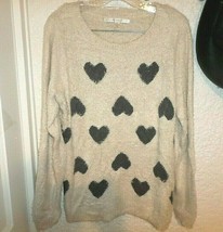 Lauren Conrad Eyelash Knit Heart Sweater Size L - £23.98 GBP