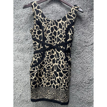 Ruby Rox Dress Size 3 Giraffe Animal Print Brown Black Pencil 80&#39;s Stret... - $16.08