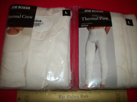Joe Boxer Men Clothes L Thermal Underwear Set White Crew Shirt Top Pant ... - $22.79