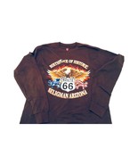 Hanes Men`s Sweatshirt T-shirt Route 66 Seligman Arizona Brown L Long Sl... - £20.41 GBP