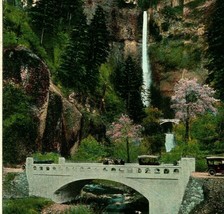 Vtg Postcard 1924 Columbia River OR Multinomah Falls Highway Benson Bridge - £3.80 GBP