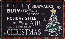 Rubber Welcome Door Mat, Decorative Indoor Outdoor Merry Christmas Doormat Black - £17.60 GBP