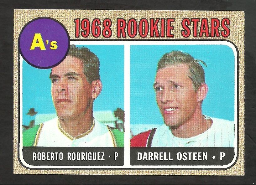Primary image for 1968 Topps Baseball Card # 199 Oakland Athletics Rookie Stars Roberto Rodriguez 