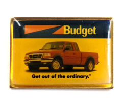 VTG Budget Rent A Car Get Out Of The Ordinary Pin Advertise Red Pick Up ... - $186.21 MXN