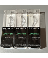 3X Revlon Featherlite Technology False Eyelashes L20 Lengthen - $33.34 CAD