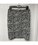 Ann Taylor Womens Black White Animal Print Straight Pencil Skirt Size 10... - $35.64