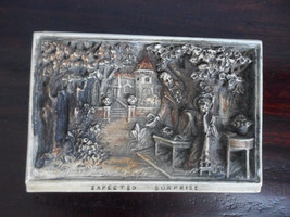Vintage Ceramic frame wall sculpture victorian courting scene expected s... - $25.00