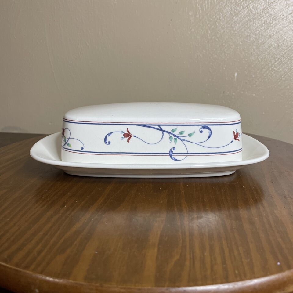 Mikasa Annette Intaglio Butter Dish 1/4 lb  CAC20 - $11.29