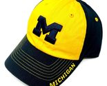 Michigan Wolverines Logo Navy Blue &amp; Yellow Curved Bill Adjustable Hat - $32.29