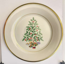 4 Vintage  Lenox Holiday Tree Gold Dimension Salad Dessert Plate 8 1/8&quot; ... - £73.95 GBP