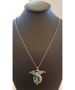 Multicolor Winged Dragon Pearl Cage 24&quot; Necklace Metallic Blue Purple &amp; ... - £9.34 GBP