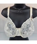 NWT Vtg JUST MY SIZE 1992 Second Skin Satin Sheer Embroidered 42D White Bra - $43.21 CAD