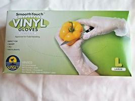 Sunset VIN103 Powdered Disposable Vinyl Food Handling Gloves Size Large - $0.12