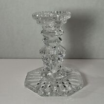Vintage Cut Crystal Candle Holder 4.5&quot; Starburst Design Octagon Base - €12,87 EUR