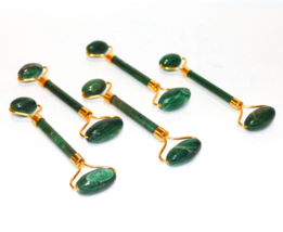 Wholesale Lot 5Pc Green Jade Facial Crystal Rollers Anti-Aging Massager - $123.70