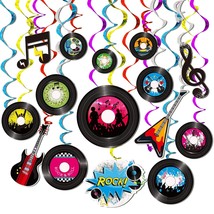 60 Pieces 50S Party Rock And Roll Music Party Decorations Hanging Swirls Music R - £15.12 GBP
