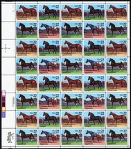 American Horses Sheet of Forty 22 Cent Postage Stamps Scott 2155-58 - £18.34 GBP