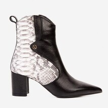 The Saturn Natural Pythn Leather Block Heel Women Boot image 5