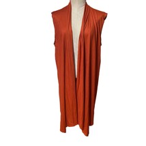 The Girlfriend from AARP Sleeveless Duster Vest Cardigan in Orange Size ... - $26.44