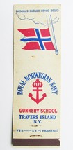 Gunnery School Travers Island New York 20 Strike Military Matchbook Cover Norway - £1.56 GBP