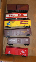 Lot of 6 Vintage HO Scale  Box Cars Reefer Baby Ruth Erie PRR More - £35.23 GBP